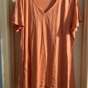 Lane Bryant short sleeved shirt with shark bite hem